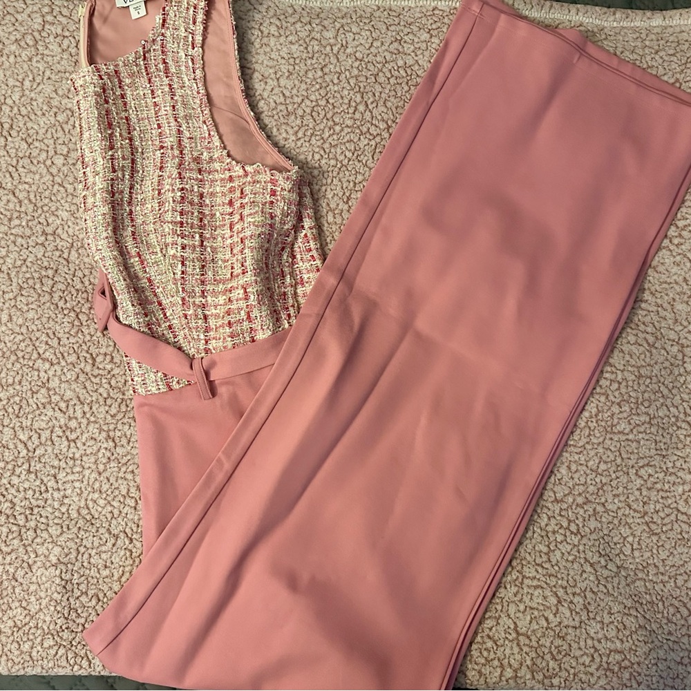 VENUS Pink and Cream Jumpsuit